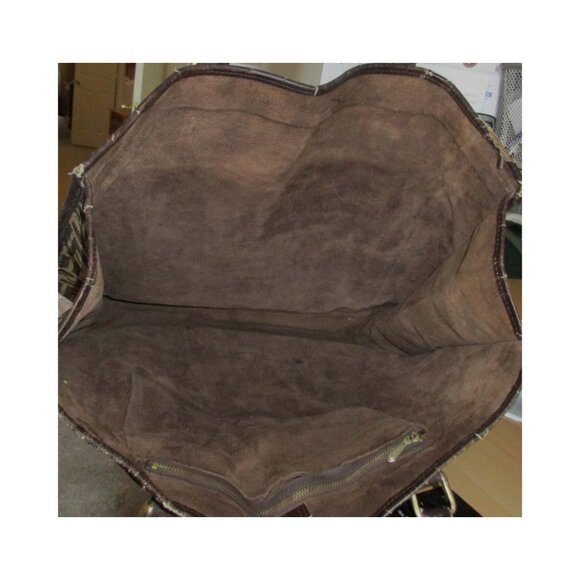 Vintage Fendi FF Zucca Brown Canvas and Leather Large Tote Bag Made In Italy - Picture 8 of 16